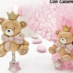 Calamita Orsetto in resina Rosa e Celeste