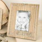 Portafoto in legno e metallo con scritta "Amore"