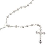 Rosario con perle argentate