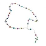 Rosario con perle colorate e croce