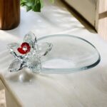 SVUOTATASCHE CON FIORE ROSSO IN CRISTALLO