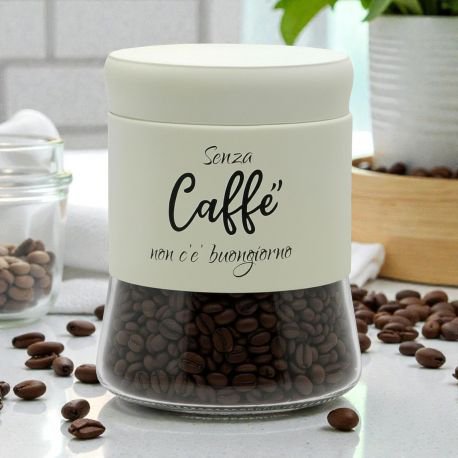 BOMBONIERA UTILE BARATTOLO PORTA CAFFÈ CON SCRITTA “ BOMBONIERA UTILE BARATTOLO PORTA CAFFÈ CON SCRITTA “ Battesimi