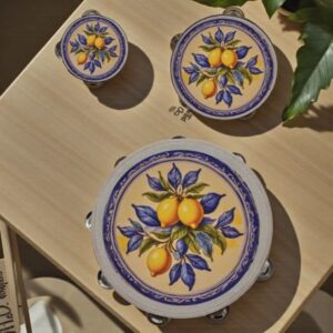 TAMBURELLO CON LIMONI E FOGLIE